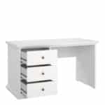 Furniture To Go Paris 3 Drawer Desk White The Home and Office Stores