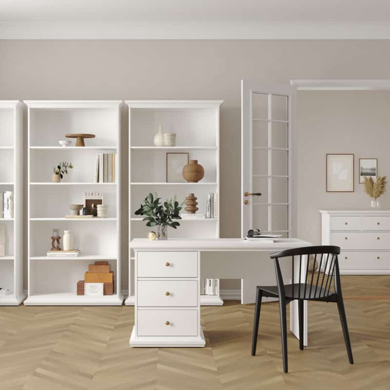 Furniture To Go Paris 3 Drawer Desk White The Home and Office Stores