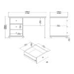 Furniture To Go Paris 3 Drawer Desk White The Home and Office Stores