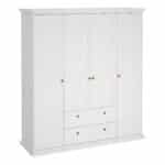 Furniture To Go Paris 4 door wardrobe 2 drawers white