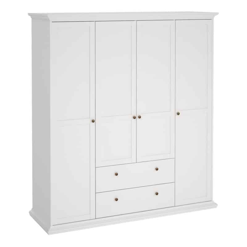 Furniture To Go Paris 4 door wardrobe 2 drawers white