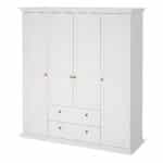 Furniture To Go Paris 4 Door Wardrobe 2 Drawers White The Home and Office Stores