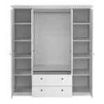 Furniture To Go Paris 4 Door Wardrobe 2 Drawers White The Home and Office Stores