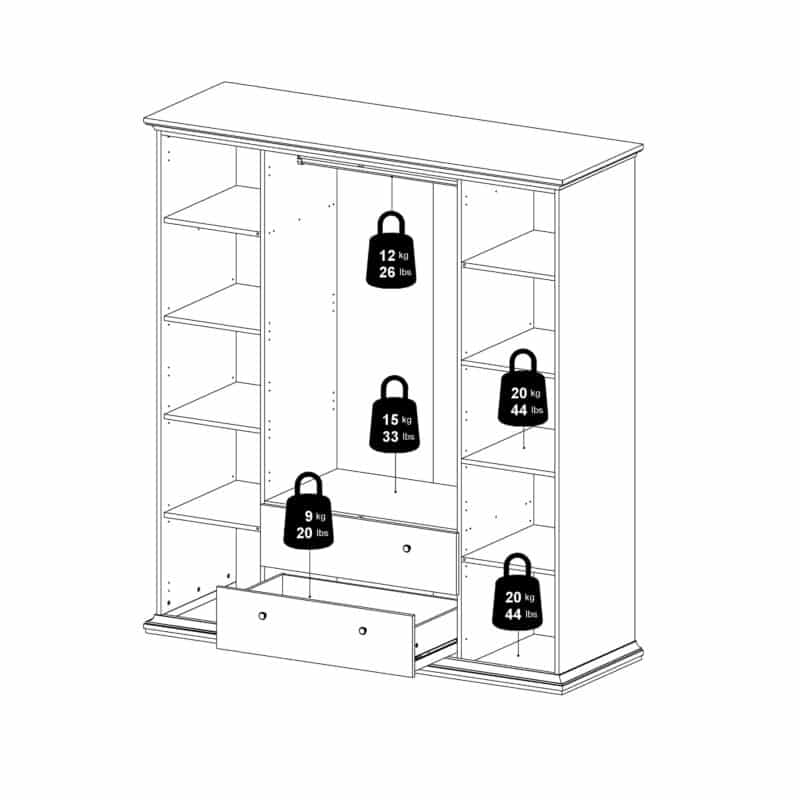 Furniture To Go Paris 4 Door Wardrobe 2 Drawers White The Home and Office Stores