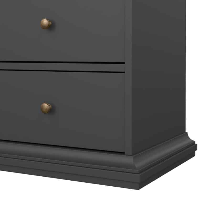 Furniture To Go Paris China Cabinet 2 Glass Doors 2 Drawers Matt Grey The Home and Office Stores