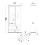 Furniture To Go Paris China Cabinet 2 Glass Doors 2 Drawers Matt Grey The Home and Office Stores