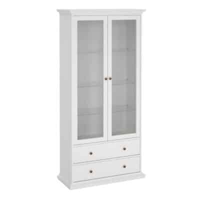 Furniture To Go Paris China Cabinet 2 glass doors 2 drawers white