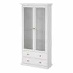 Furniture To Go Paris China Cabinet 2 Glass Doors 2 Drawers White The Home and Office Stores