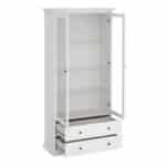 Furniture To Go Paris China Cabinet 2 Glass Doors 2 Drawers White The Home and Office Stores