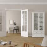 Furniture To Go Paris China Cabinet 2 Glass Doors 2 Drawers White The Home and Office Stores