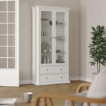 Furniture To Go Paris China Cabinet 2 Glass Doors 2 Drawers White The Home and Office Stores