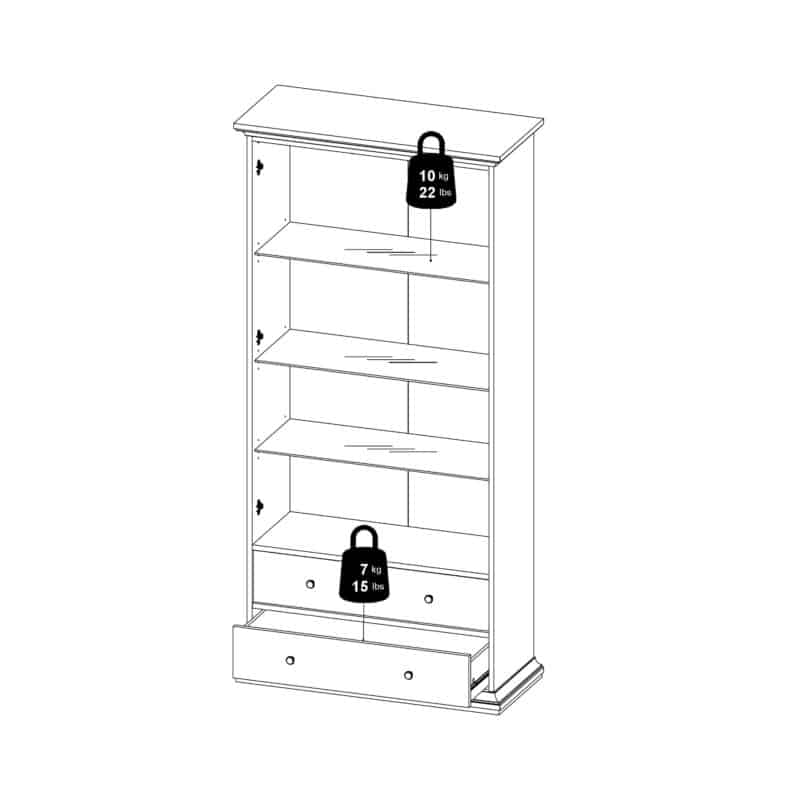 Furniture To Go Paris China Cabinet 2 Glass Doors 2 Drawers White The Home and Office Stores