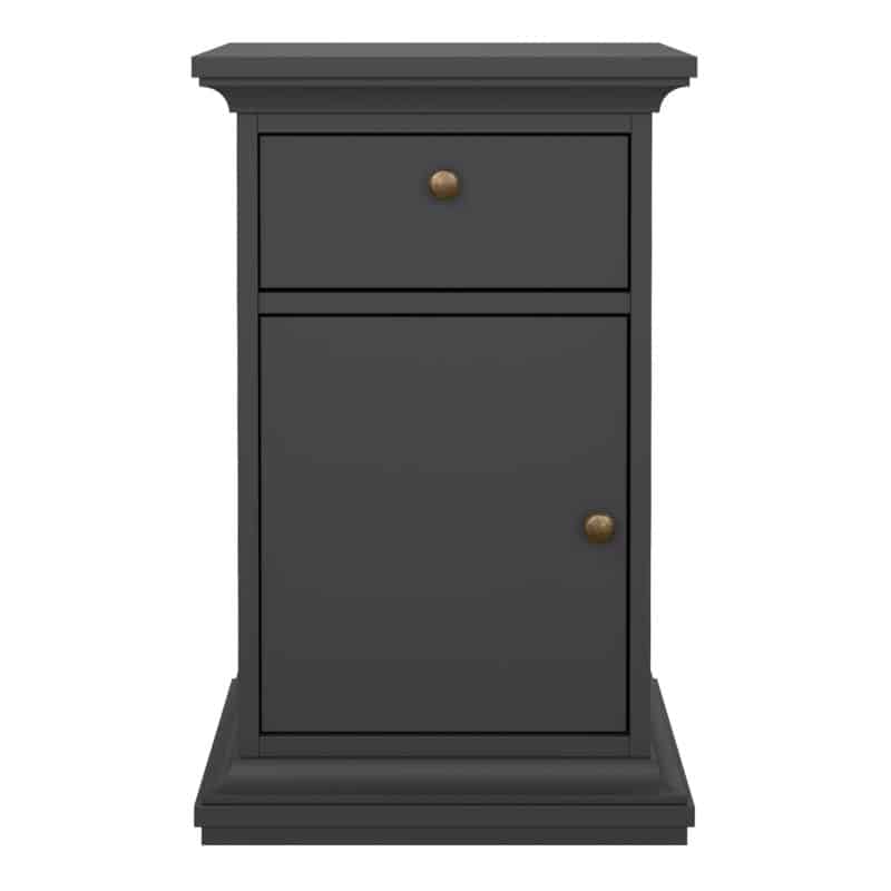 Furniture To Go Paris Nightstand 1 Door 1 Drawer Matt Grey The Home and Office Stores