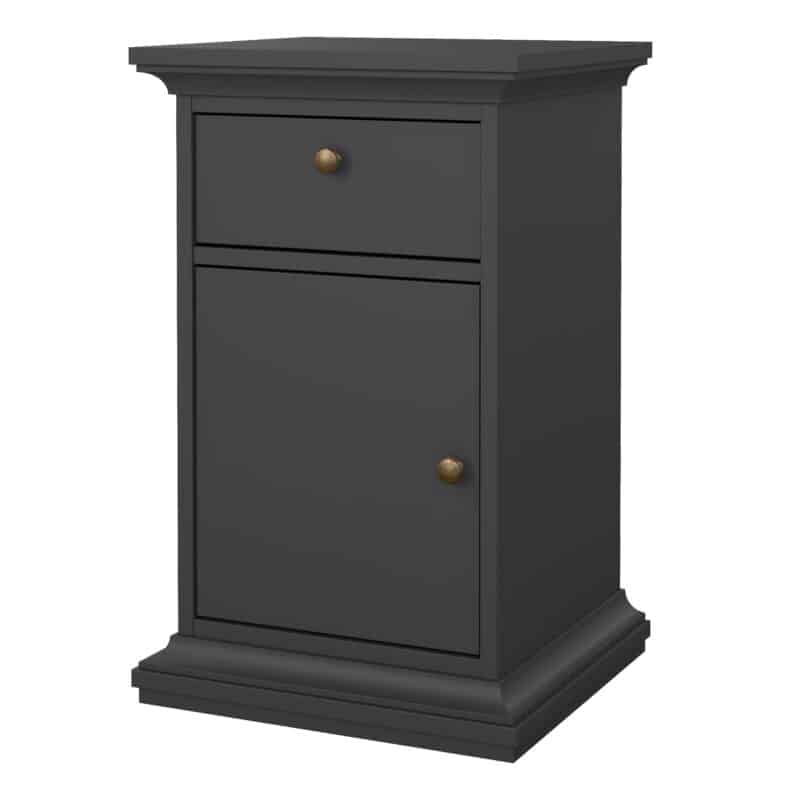 Furniture To Go Paris Nightstand 1 Door 1 Drawer Matt Grey The Home and Office Stores