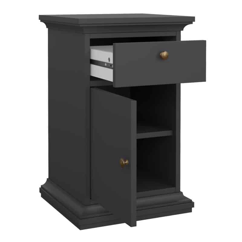 Furniture To Go Paris Nightstand 1 Door 1 Drawer Matt Grey The Home and Office Stores