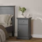 Furniture To Go Paris Nightstand 1 Door 1 Drawer Matt Grey The Home and Office Stores
