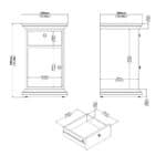 Furniture To Go Paris Nightstand 1 Door 1 Drawer Matt Grey The Home and Office Stores