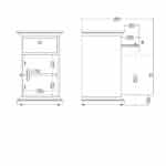 Furniture To Go Paris Nightstand 1 Door 1 Drawer Matt Grey The Home and Office Stores