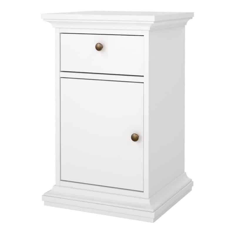 Furniture To Go Paris Nightstand 1 Door 1 Drawer White The Home and Office Stores
