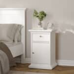Furniture To Go Paris Nightstand 1 Door 1 Drawer White The Home and Office Stores