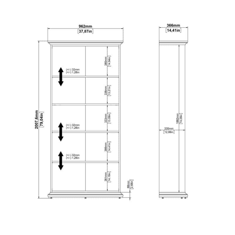 Furniture To Go Paris Tall Bookcase White The Home and Office Stores