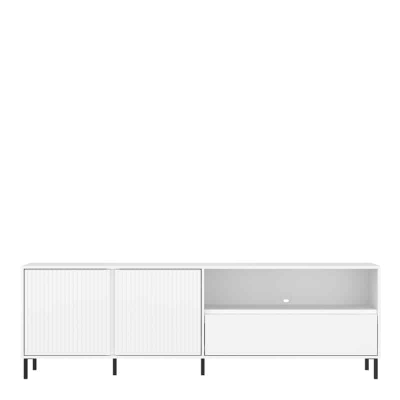 Furniture To Go Avenale 2 Door 1 Drawer White Wide TV Cabinet The Home and Office Stores