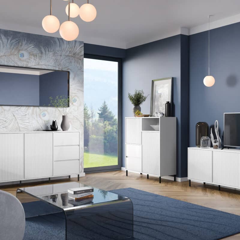 Furniture To Go Avenale 2 Door 2 Drawer White Sideboard The Home and Office Stores