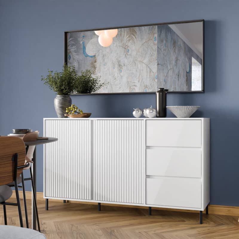 Furniture To Go Avenale 2 Door 3 Drawer White Sideboard The Home and Office Stores
