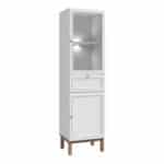 Furniture To Go Wensley light grey 2 door 1 drawer display cabinet with led lighting