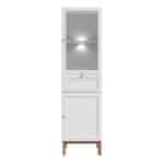 Furniture To Go Wensley Light Grey 2 Door 1 Drawer Display Cabinet With LED Lighting The Home and Office Stores
