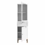 Furniture To Go Wensley Light Grey 2 Door 1 Drawer Display Cabinet With LED Lighting The Home and Office Stores