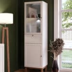 Furniture To Go Wensley Light Grey 2 Door 1 Drawer Display Cabinet With LED Lighting The Home and Office Stores