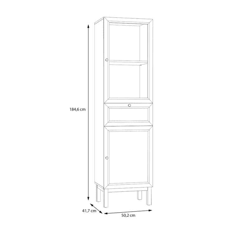 Furniture To Go Wensley Light Grey 2 Door 1 Drawer Display Cabinet With LED Lighting The Home and Office Stores