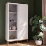 Furniture To Go Wensley Light Grey 2 Door Display Cabinet The Home and Office Stores