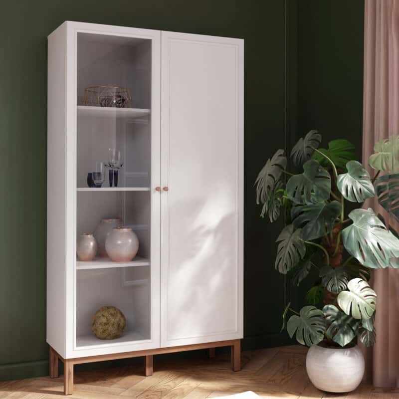 Furniture To Go Wensley Light Grey 2 Door Display Cabinet The Home and Office Stores