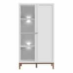 Furniture To Go Wensley Light Grey 2 Door Display Cabinet With LED Lighting The Home and Office Stores