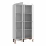 Furniture To Go Wensley Light Grey 2 Door Display Cabinet With LED Lighting The Home and Office Stores