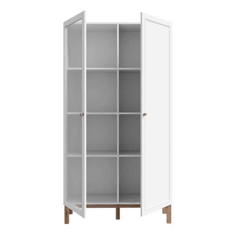 Furniture To Go Wensley Light Grey 2 Door Display Cabinet With LED Lighting The Home and Office Stores