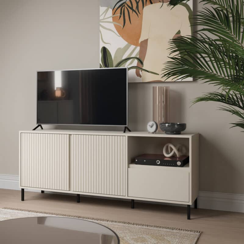 Furniture To Go Avenale 2 Door 1 Drawer Cashmere TV Cabinet The Home and Office Stores