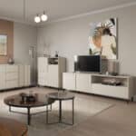 Furniture To Go Avenale 2 Door 1 Drawer Cashmere Wide TV Cabinet The Home and Office Stores