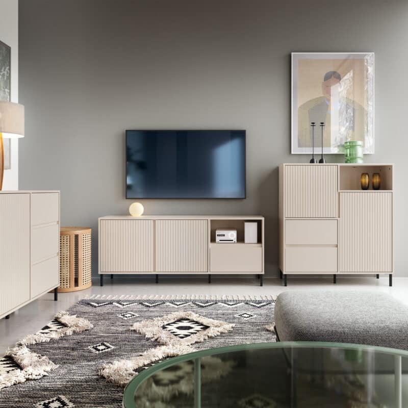 Furniture To Go Avenale 2 Door 2 Drawer Cashmere Sideboard The Home and Office Stores
