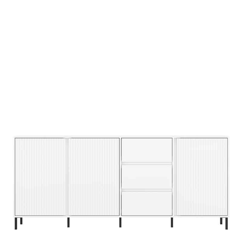 Furniture To Go Avenale 3 Door 3 Drawer White Sideboard The Home and Office Stores