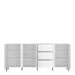 Furniture To Go Avenale 3 Door 3 Drawer White Sideboard The Home and Office Stores