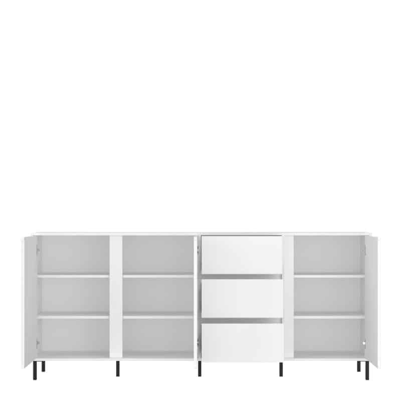 Furniture To Go Avenale 3 Door 3 Drawer White Sideboard The Home and Office Stores