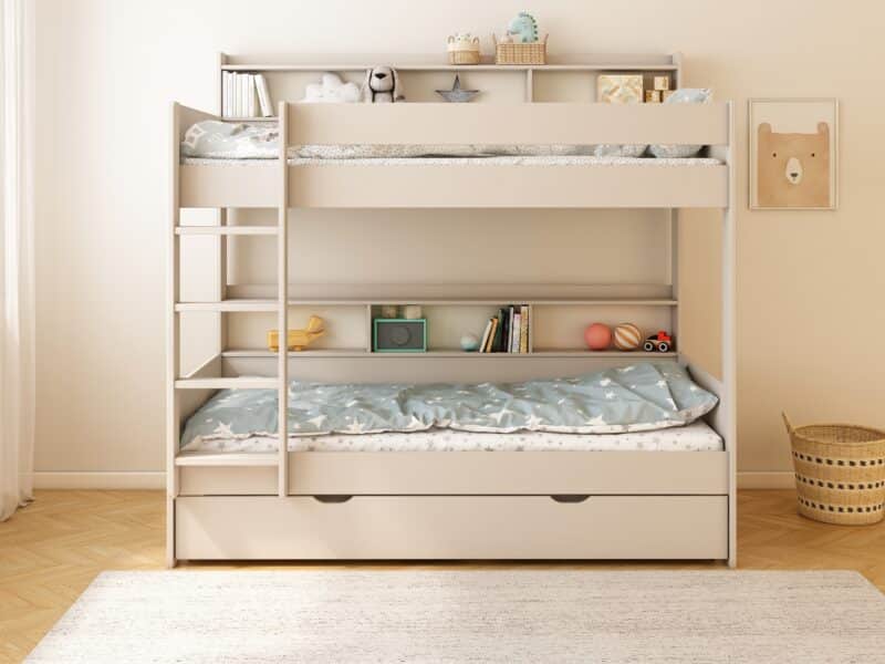 Kids Avenue Haven Storage Cashmere Bunk Bed 2 with Trundle Drawer The Home and Office Stores