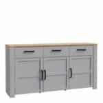 Furniture To Go Bohol 3 door 3 drawer grey sideboard