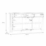 Furniture To Go Bohol 3 Door 3 Drawer Grey Sideboard The Home and Office Stores