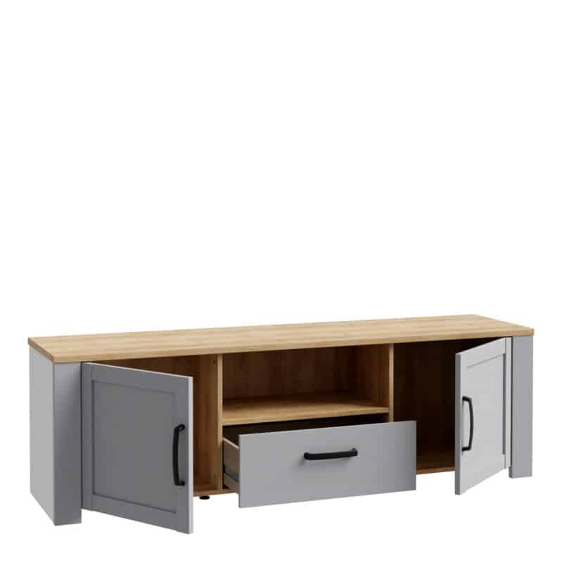Furniture To Go Bohol 2 Door 1 Drawer Grey TV Cabinet The Home and Office Stores