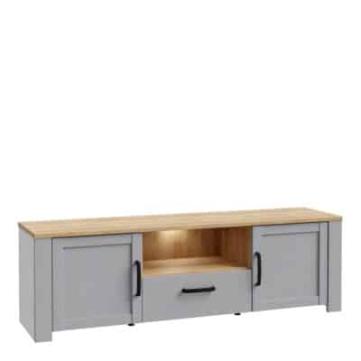 Furniture To Go Bohol 2 door 1 drawer grey tv Cabinet with led lighting