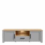 Furniture To Go Bohol 2 Door 1 Drawer Grey TV Cabinet With LED Lighting The Home and Office Stores